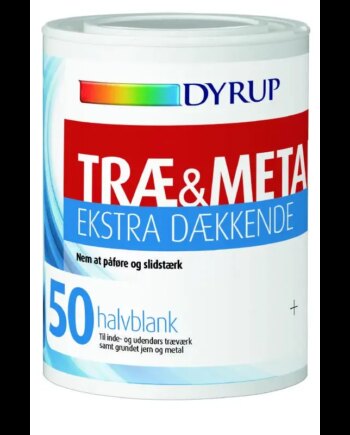 Dyrup Træ   Metal 50 Ekstra Dækkende Hvid   75lt
