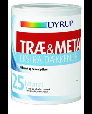 Dyrup Træ   Metal 25 Ekstra Dækkende Hvid   75lt