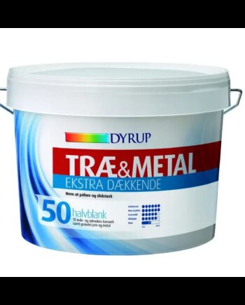 Dyrup Træ   Metal 50 Ekstra Dækkende Hvid   25lt