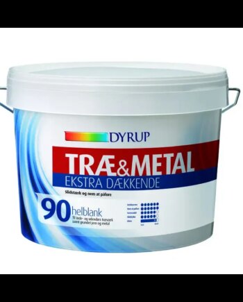 Dyrup Træ   Metal 90 Ekstra Dækkende Hvid   25lt