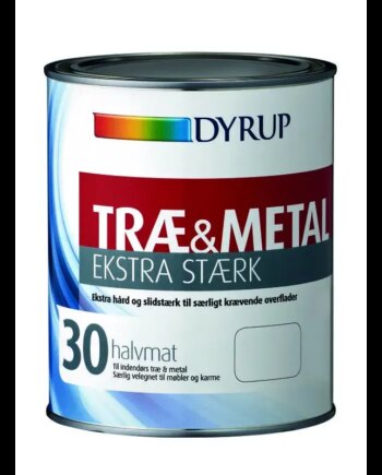 Dyrup Træ Metal Ekstra Stærk Halvmat Hvid 1lt