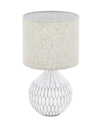 Eglo Bellariva Bord E27 H360 Hvid Linen Bordlampe 99332