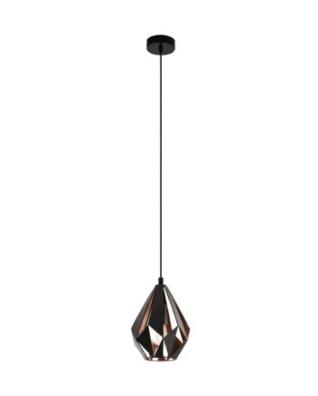 Eglo Carlton   Pendel ø205 Sort Kobber Pendellampe 49997