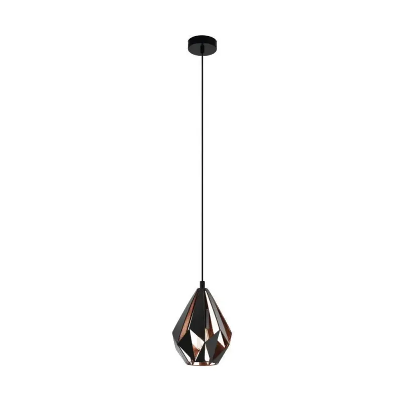 Eglo Carlton Pendel ø205 Sort Kobber Pendellampe 49997