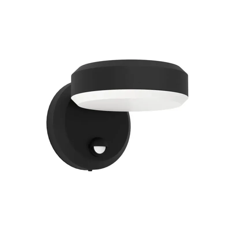 Eglo Fornaci Ude Væg Sensor 7w 850lm 3000k Ip54 Sort Udendørslampe 900674