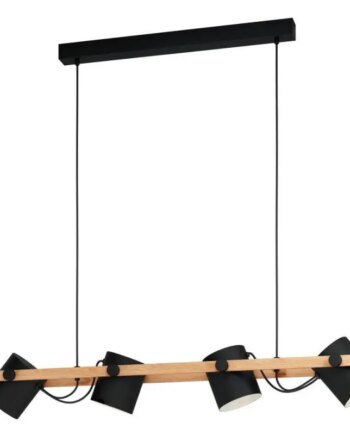 Eglo Hornwood Langbord 4l Sort Creme Træ Langbordlampe 43424