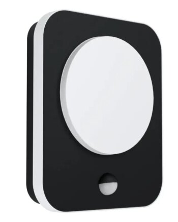 Eglo Madriz Ude Væg Sensor 2x3 6w 740lm 3000k Ip44 Sort Udendørslampe 99584