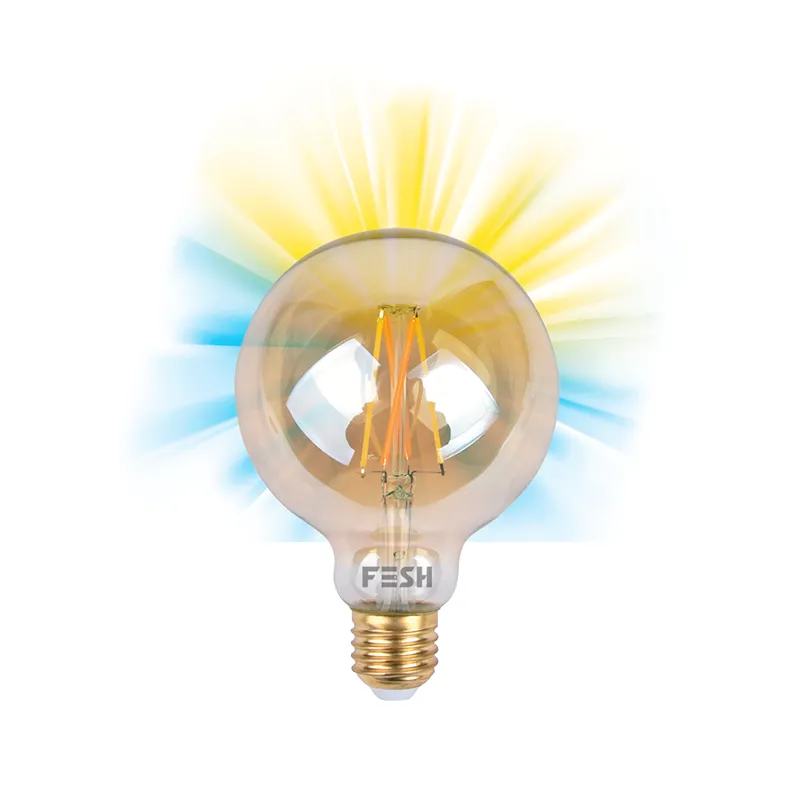 Fesh Smart Home Led Pære   Kold Varm Deko E27   5w Amber   95