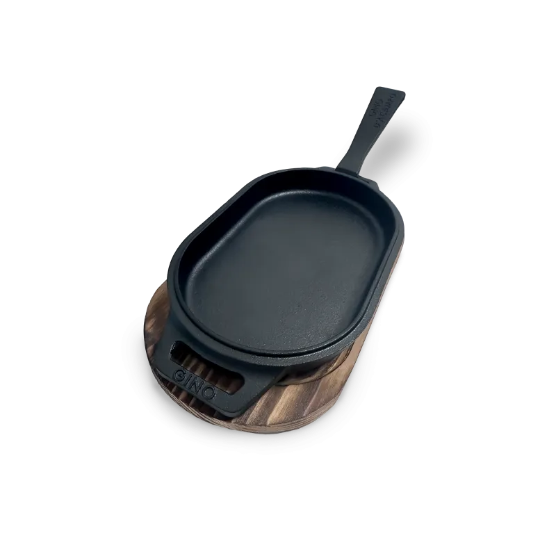 Gino Acampo Støbejernsplade Skillet 28cm 14 8cm Med Træbakke
