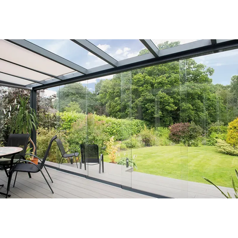 Glas Skydedørs System Alu 10 Mm Glas Antrasit 578x228   Cm   Stk  Bund-top-side Profiler  -  Skinnesystem