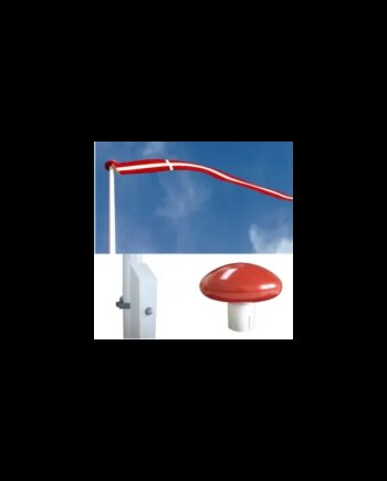 Glasfiberflagstang    Hvidmalet Egestøtte Og Beslag 12 Meter