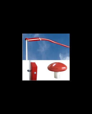 Glasfiberflagstang    Rødmalet Egestøtte Og Beslag 12 Meter