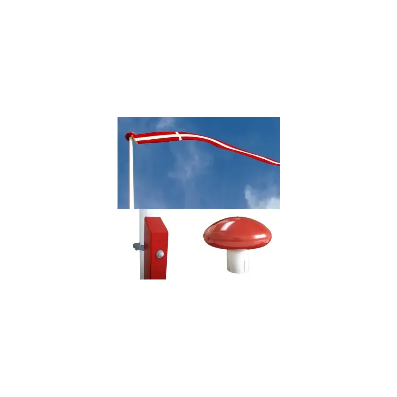 Glasfiberflagstang    Rødmalet Egestøtte Og Beslag 14 Meter