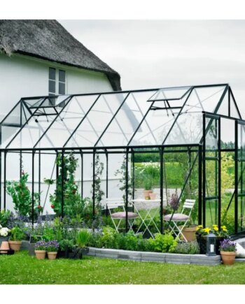 Halls Magnum 148  Drivhus 11 5mâ   Grøn Med   Mm Hærdet Glas Inkl  Fundament F09872