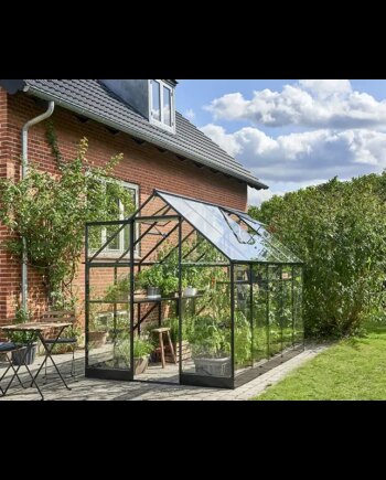 Halls Qube 610     Mâ  Sort      Mm Hærdet Glas Drivhus