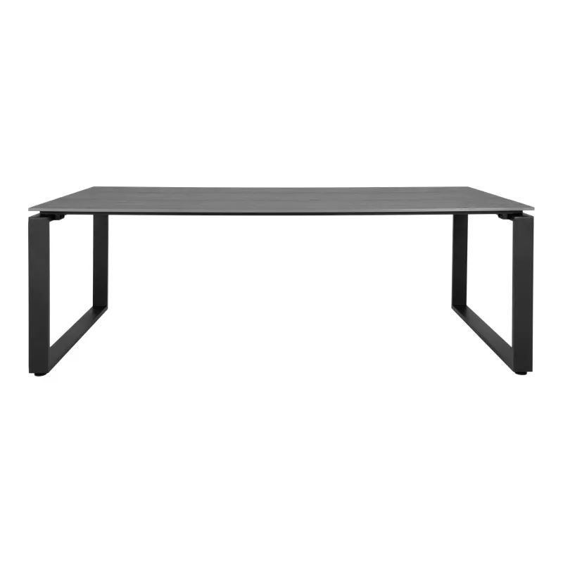 Havebord Havebord Med Bordplade Grå Nonwood Og Sorte Ben 210x100 Cm 7501022
