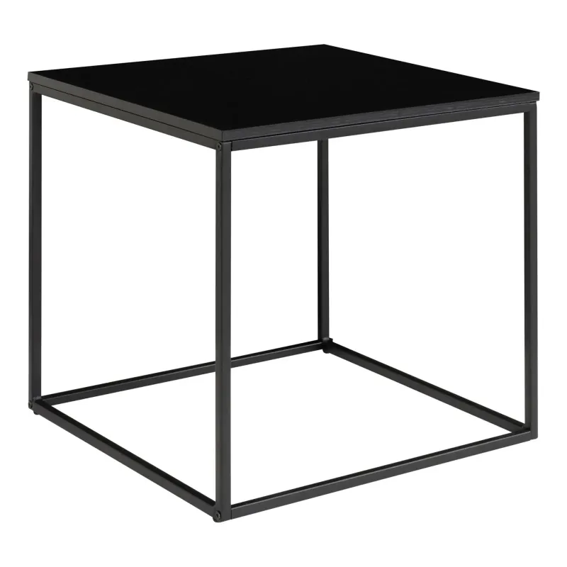 Hjørnebord Med Sort Ramme Og Sort Bordplade 45x45x45 Cm 2101400