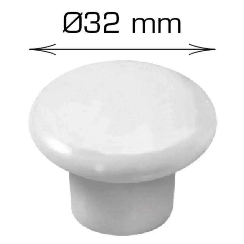 Home It Porcelænknop ø32 25 Mm Hvid Stk