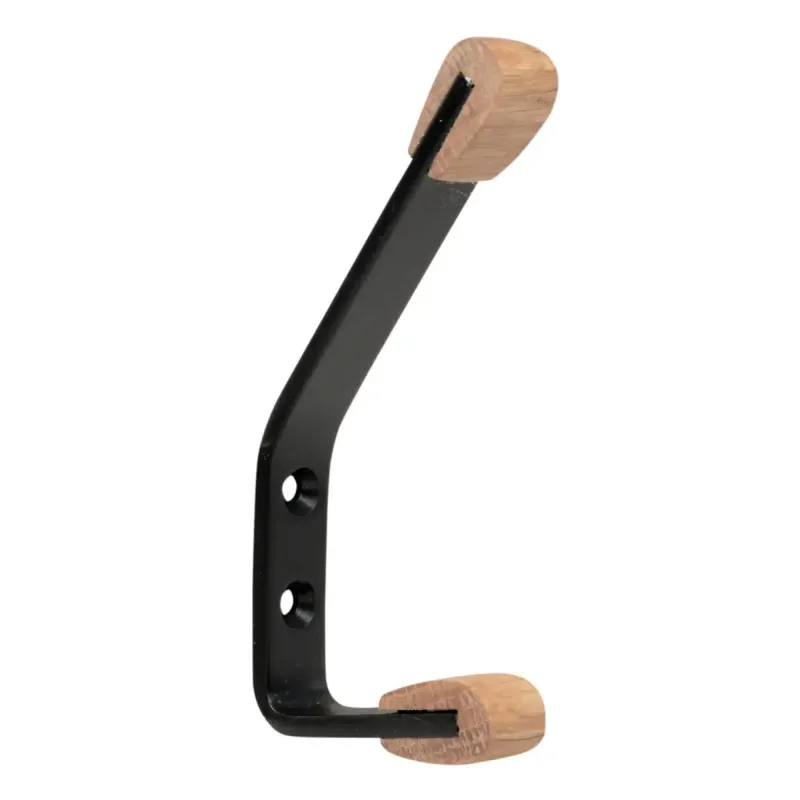 Home-it Dobbelt Knage              12 Cm Bøgetræ Sort