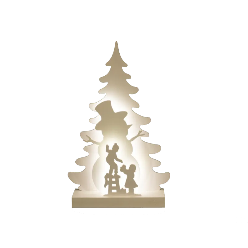 Julesilhuet 3d Led Med Snemand Motiv Nordic Winter