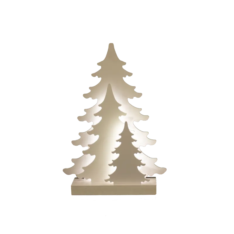 Julesilhuet 3d Led Med Træ Motiv Nordic Winter