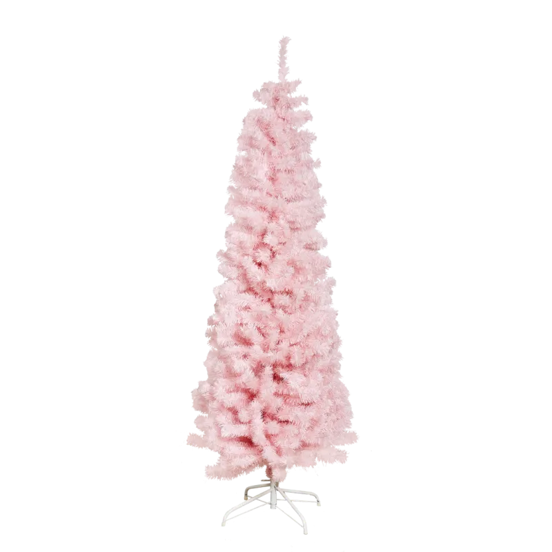 Juletræ Kunstig Smalt Pvc Bling  Klasse    180x68 Cm   Led  Lyserød Nordic Winter