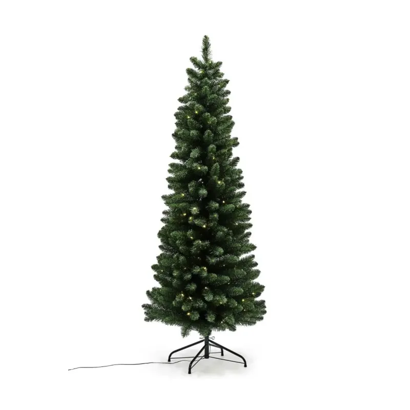 Juletræ Kunstig Smalt Pvc Nor  Klasse    180x68 Cm   Led Nordic Winter
