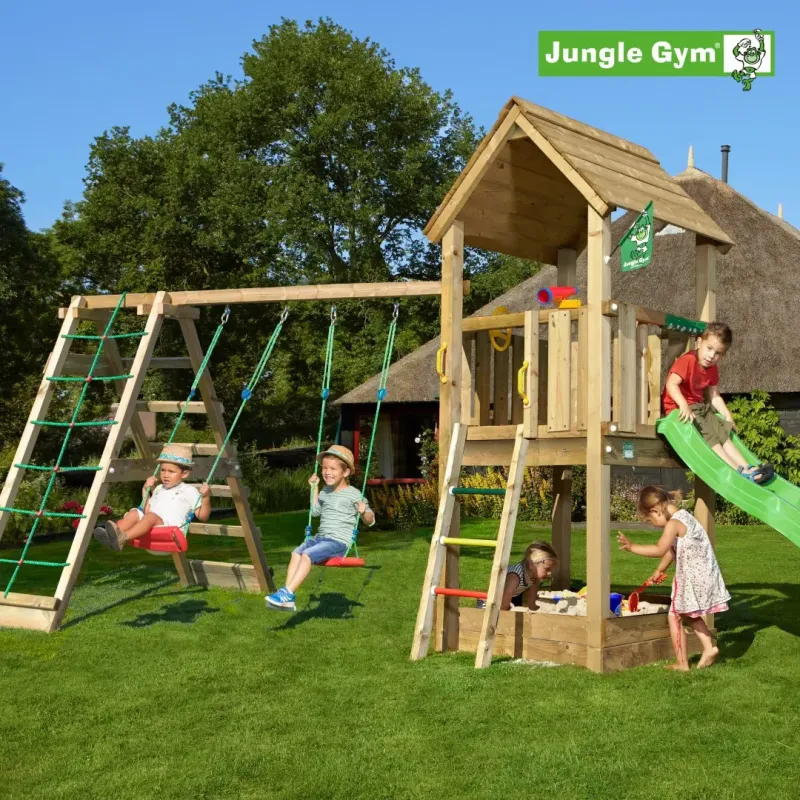 Jungle Gym Club Legetårn Komplet Inkl  Climb Module Xtra Ekskl  Rutschebane 804-284cb
