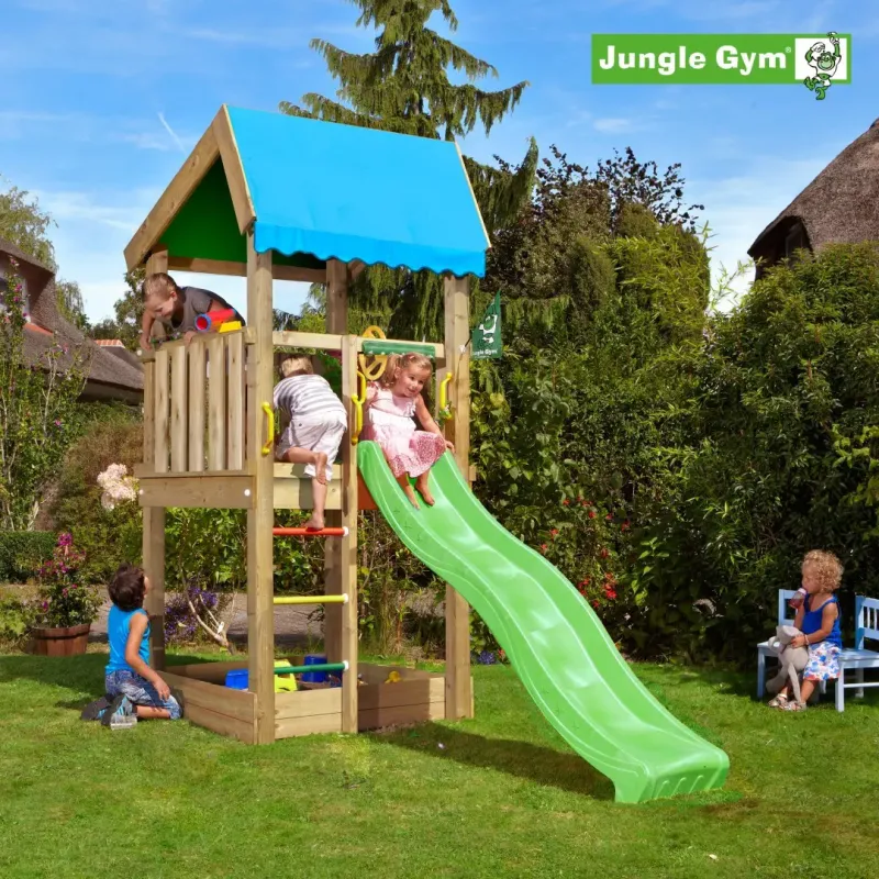 Jungle Gym Home Legetårn Komplet Inkl  Rutschebane 804-315n