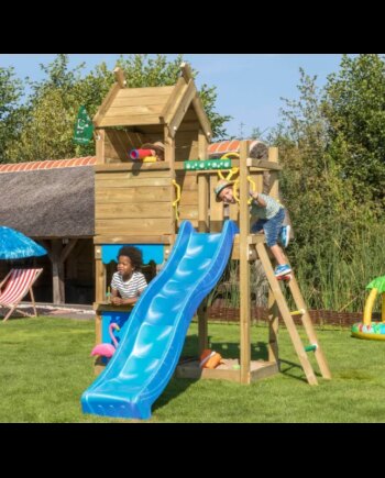 Jungle Gym Resort Legetårn Komplet Inkl  Blå Rutschebane 804-087b
