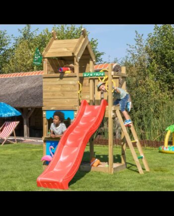 Jungle Gym Resort Legetårn Komplet Inkl  Rød Rutschebane 804-087r