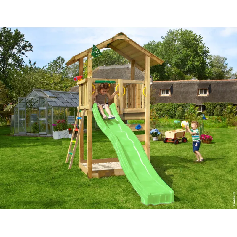 Jungle Gym Sierra Legetårn Komplet Inkl  Grøn Rutschebane 804-291g
