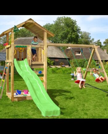 Jungle Gym Sierra Legetårn Komplet Inkl  Gyngemodul Og Grøn Rutschebane 804-291sxg