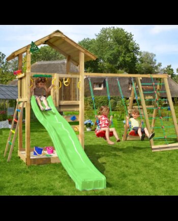 Jungle Gym Sierra Legetårn Komplet Inkl  Klatremodul Og Grøn Rutschebane 804-291cxg
