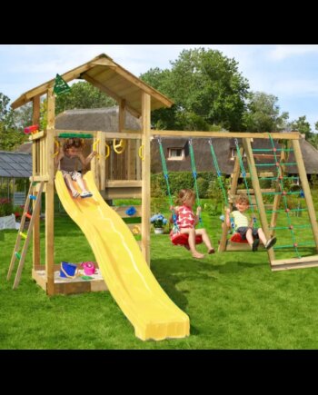 Jungle Gym Sierra Legetårn Komplet Inkl  Klatremodul Og Gul Rutschebane 804-291cxgu