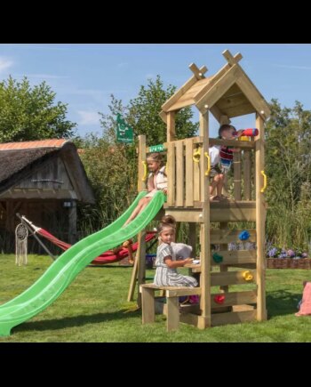 Jungle Gym Teepee Legetårn Komplet Inkl  Grøn Rutschebane 804-088g