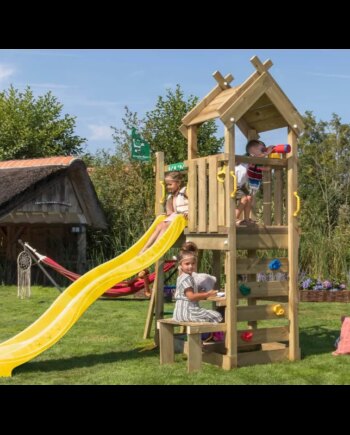 Jungle Gym Teepee Legetårn Komplet Inkl  Gul Rutschebane 804-088gu