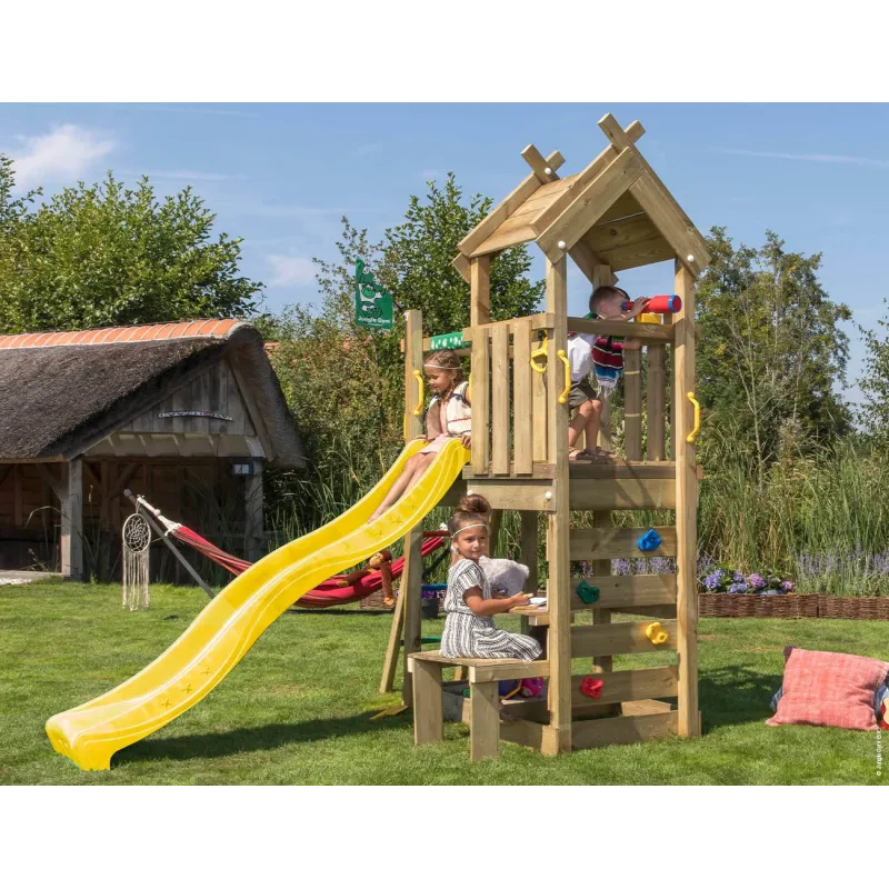 Jungle Gym Teepee Legetårn Komplet Inkl Gul Rutschebane 804-088gu