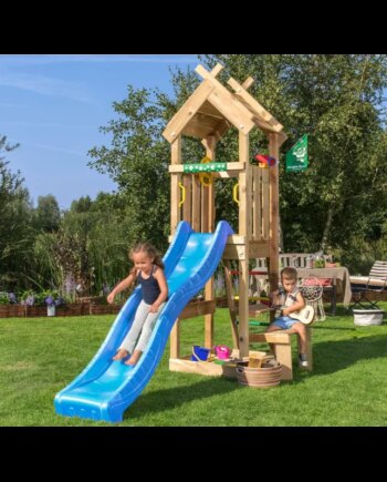 Jungle Gym Totem Legetårn Komplet Inkl  Blå Rutschebane 804-073b