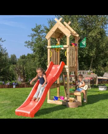 Jungle Gym Totem Legetårn Komplet Inkl  Rød Rutschebane 804-073r