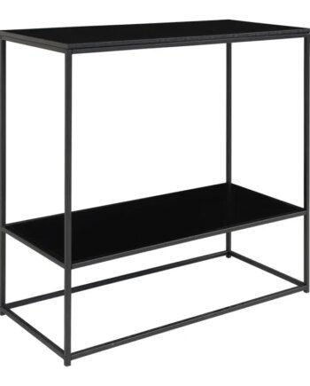 Konsolbord Med Sort Ramme Og To Sorte Hylder 80x36x80 Cm 2301070
