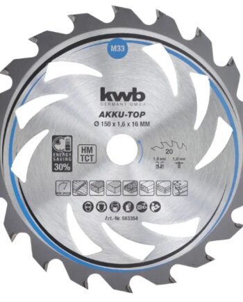 Kwb Rundsavsklinge  Tct  Mediumtynd  ø150 ø16 Mm  20 Tænder