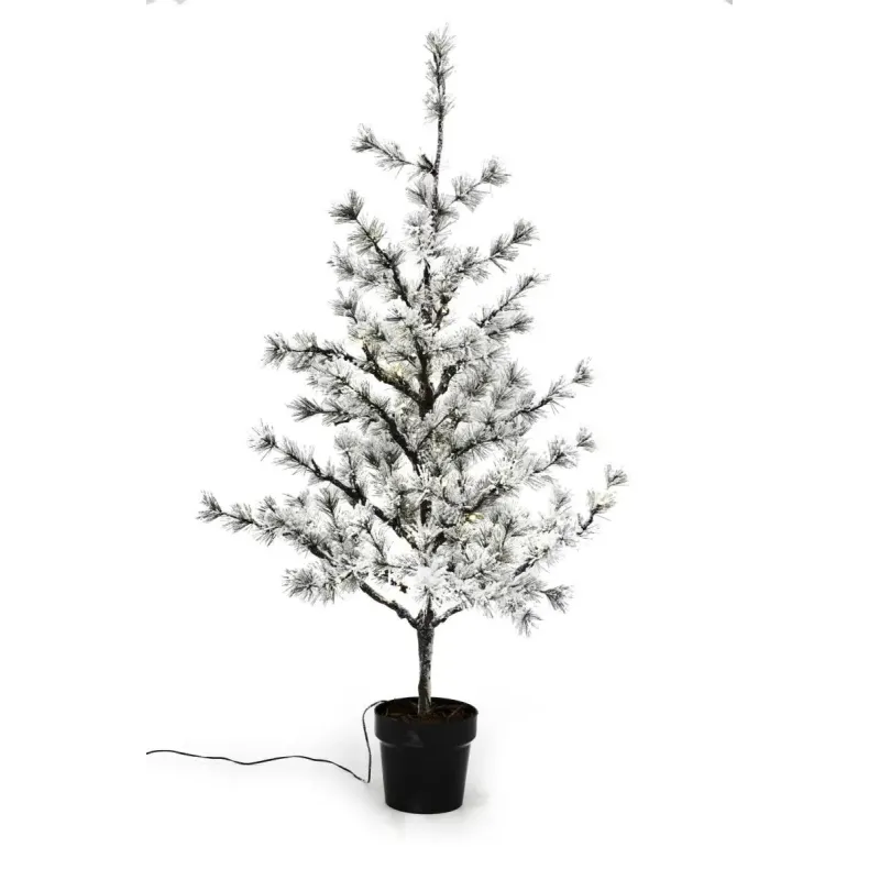 Lærketræ Kunstigt   Potte Nordic Winter 120 Cm Med Sne Og Lys 780-017