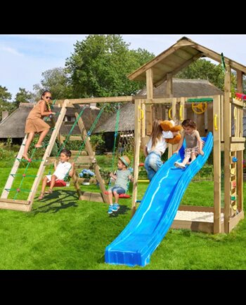 Legetårn Komplet Jungle Gym Chalet     Inkl  Climb Module   Tra Og Rutschebane 804-432cx