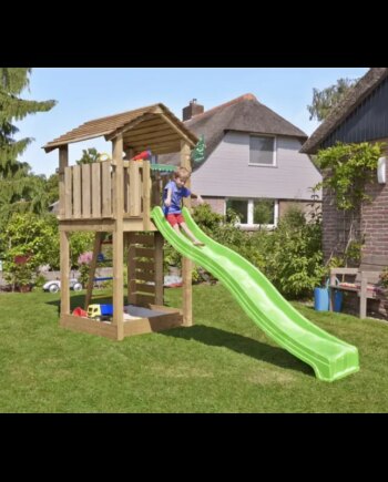 Legetårn Komplet Jungle Gym Cottage     Inkl  Grøn Rutschebane