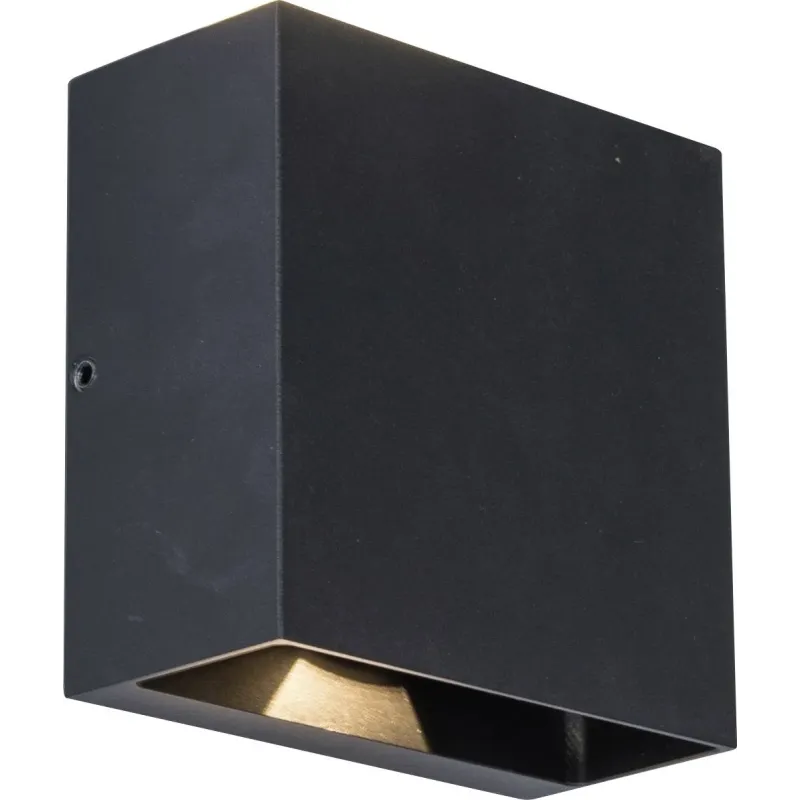 Lutec Væglampe Udendørs Gemini Beams Sort 110x110x60mm  Med   Forskellige Lysmønstre