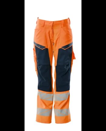 Mascot  Accelerate Safe Bukser Med Knælommer 19578-236 Dame Hi-vis Orange-mørk Marine