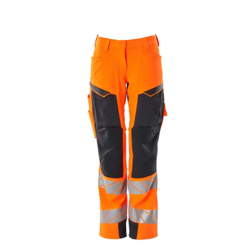 Mascot  Accelerate Safe Bukser Med Knælommer 19078-511 Dame Hi-vis Orange-mørk Marine