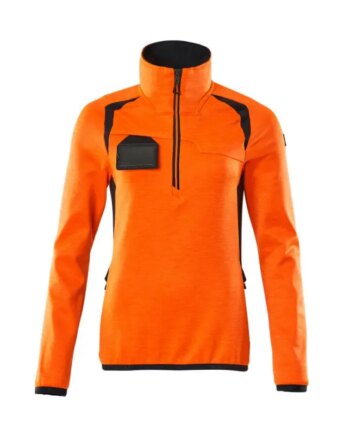 Mascot  Accelerate Safe Fleecetrøje Med Kort Lynlås 19353-316 Dame Hi-vis Orange-mørk Marine
