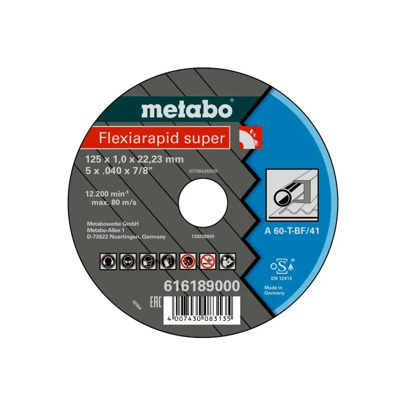 Metabo 4007430083166 616188000 Kvalitetsklasse   60-    46-  Flexiarapid Super Stål